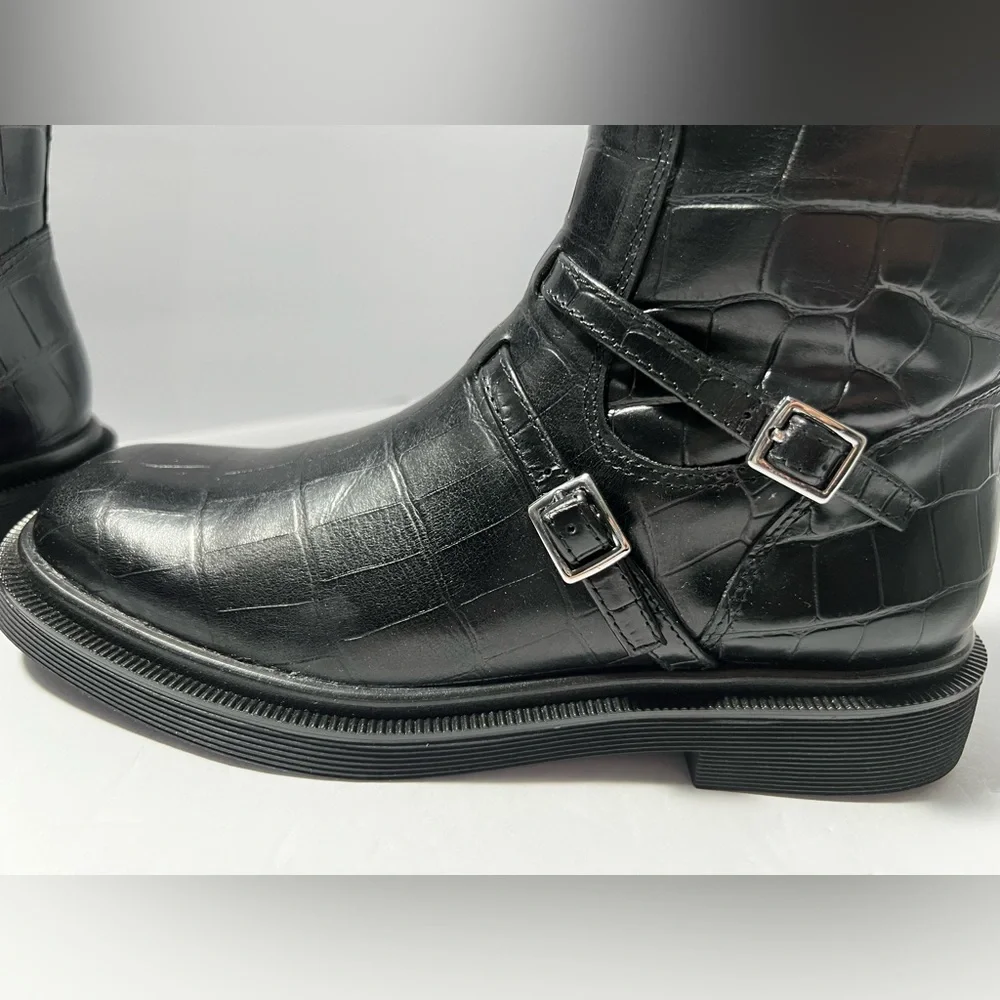SARTO by Franco Sarto Ainsley Knee High Boots Black Croc Embossed women’s size 5